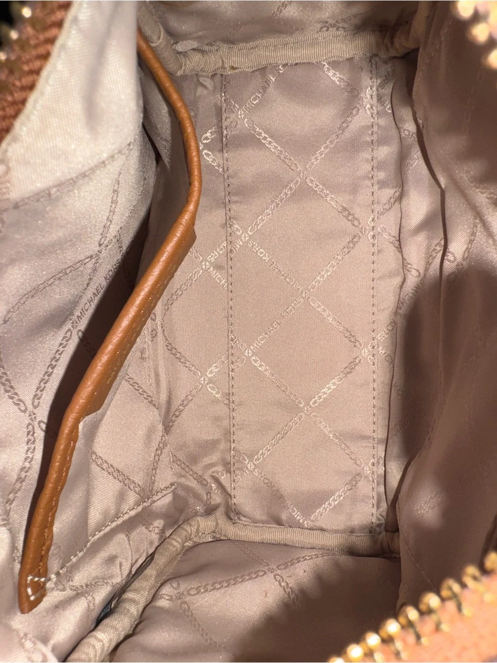 Michael Kors Tan Pebbled Leather Mini Crossbody
